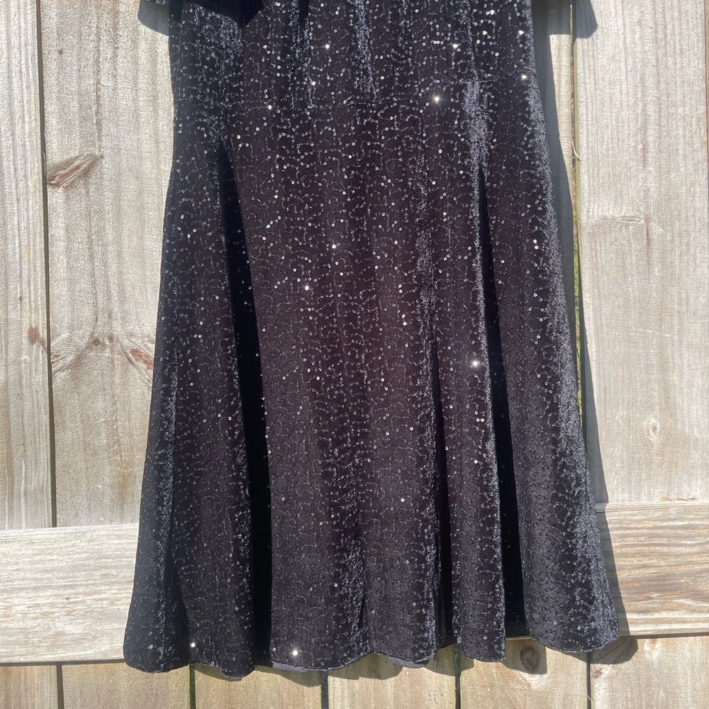 Talbots Black Metallic Sparkle Dress 6P - Picture 3 of 8